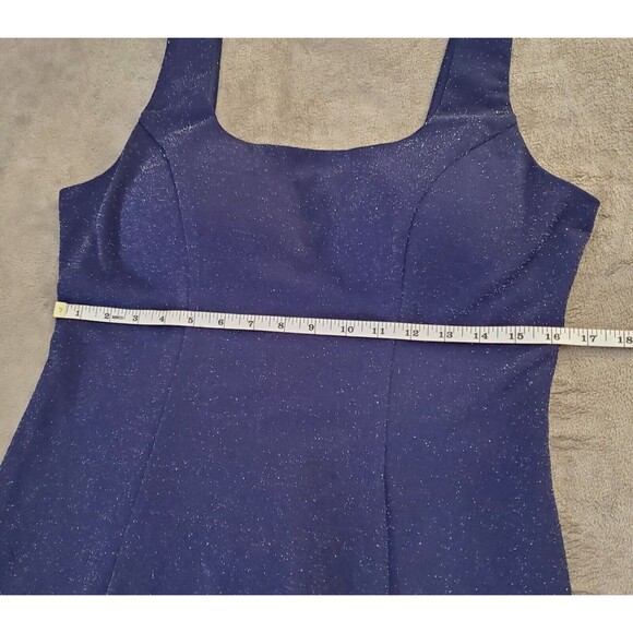 Sequin Hearts Navy Blue Sleeveless Bodycon Stretch Cocktail Dress Juniors Sz 15 - Picture 10 of 12